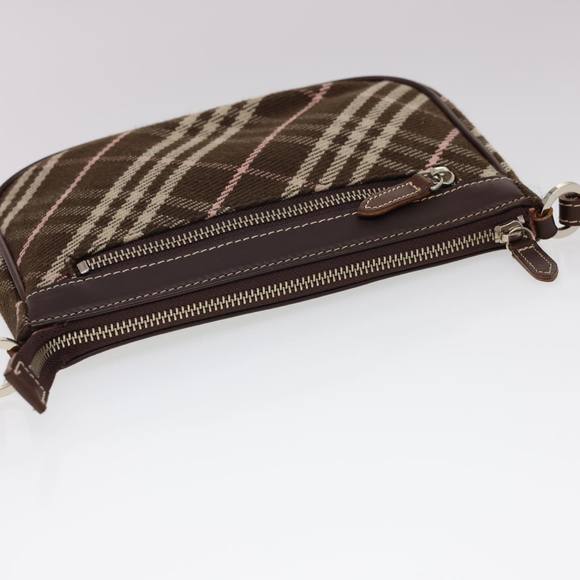 BURBERRY Nova Check Blue Label Shoulder Bag Canvas Brown Auth 40095 - Picture 6 of 16